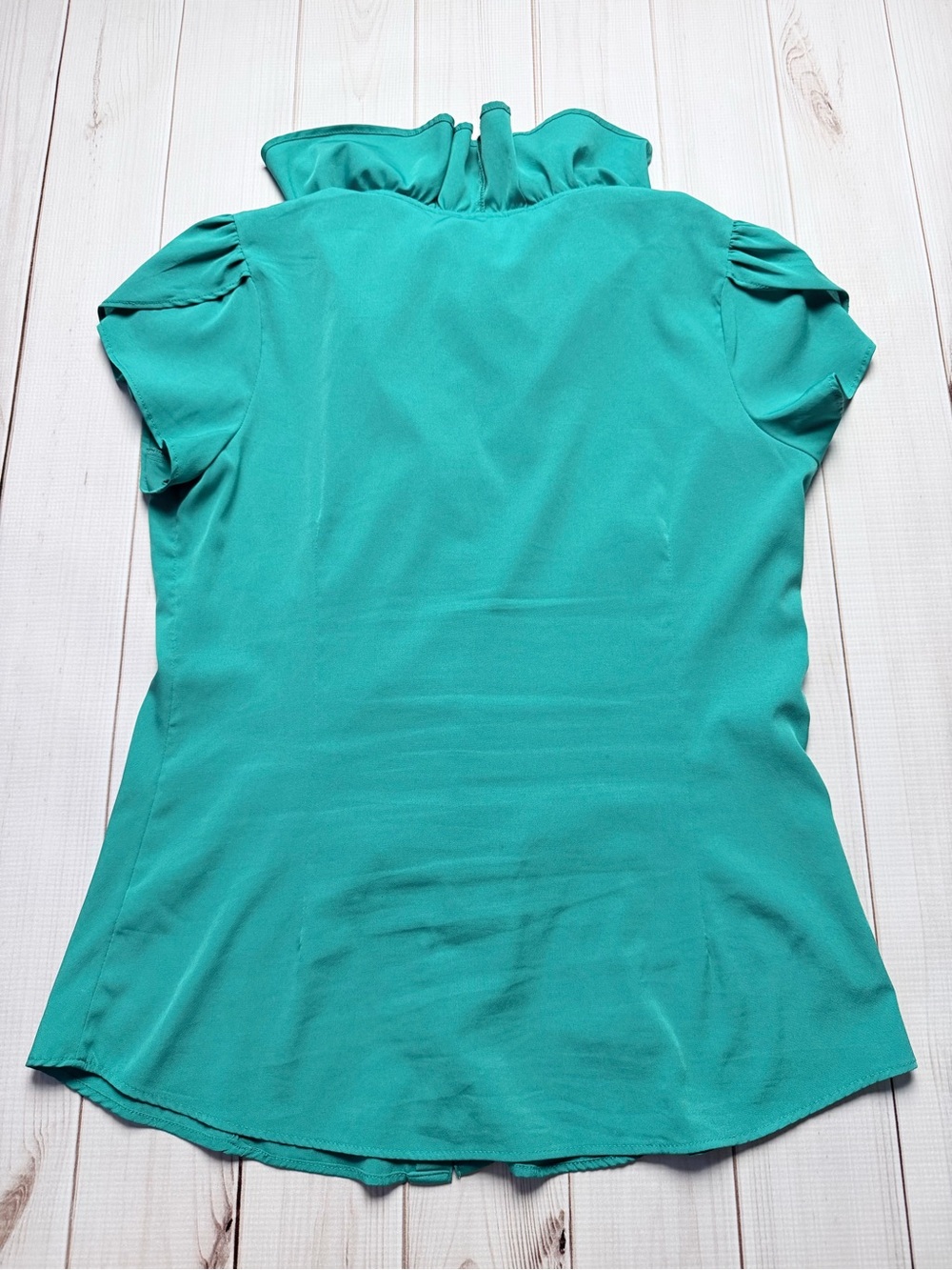 Banana Republic Teal Ruffle-Front Blouse - Picture 5 of 5
